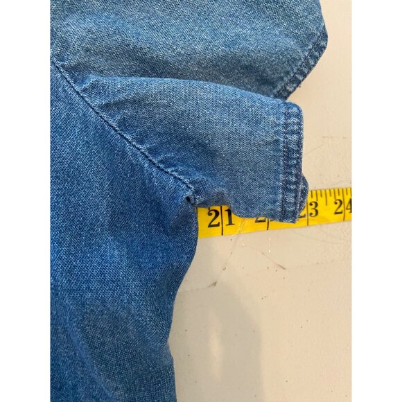 Robbie Bee Denim Button-Down Dress Short Sleeve 100% Cotton Blue Size 14 - Picture 8 of 12